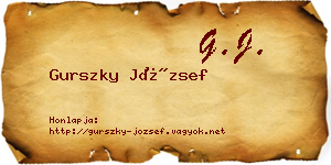 Gurszky József névjegykártya